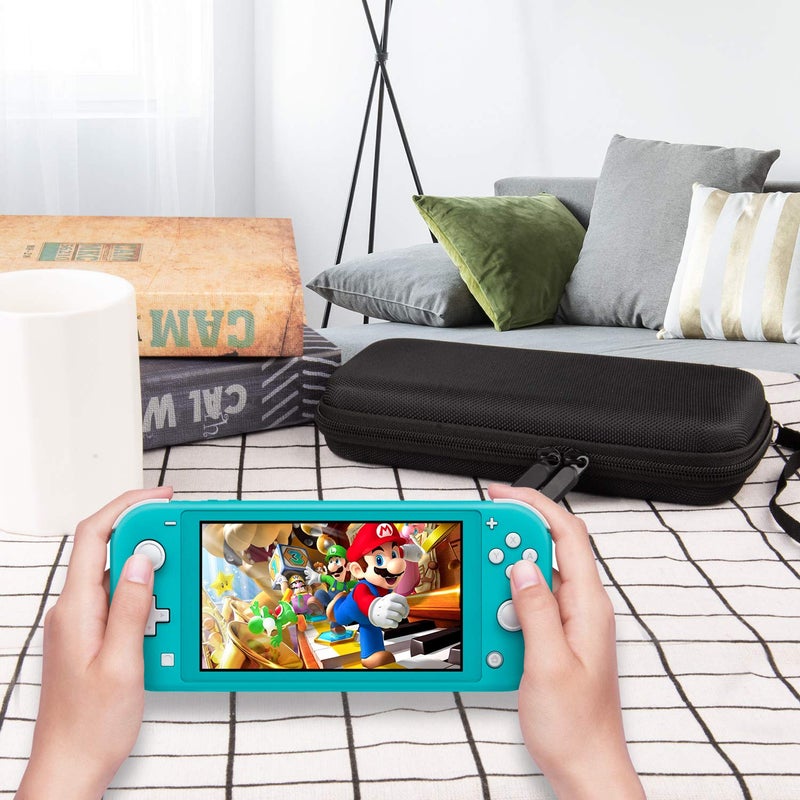 innoAura Switch Lite Case 12-in-1 Accessories Bundle for NS Switch Lite (2019), with Protective Carrying Case, Hand Strap, Screen Protector & Cute Thumb Grips, Black - Image 2